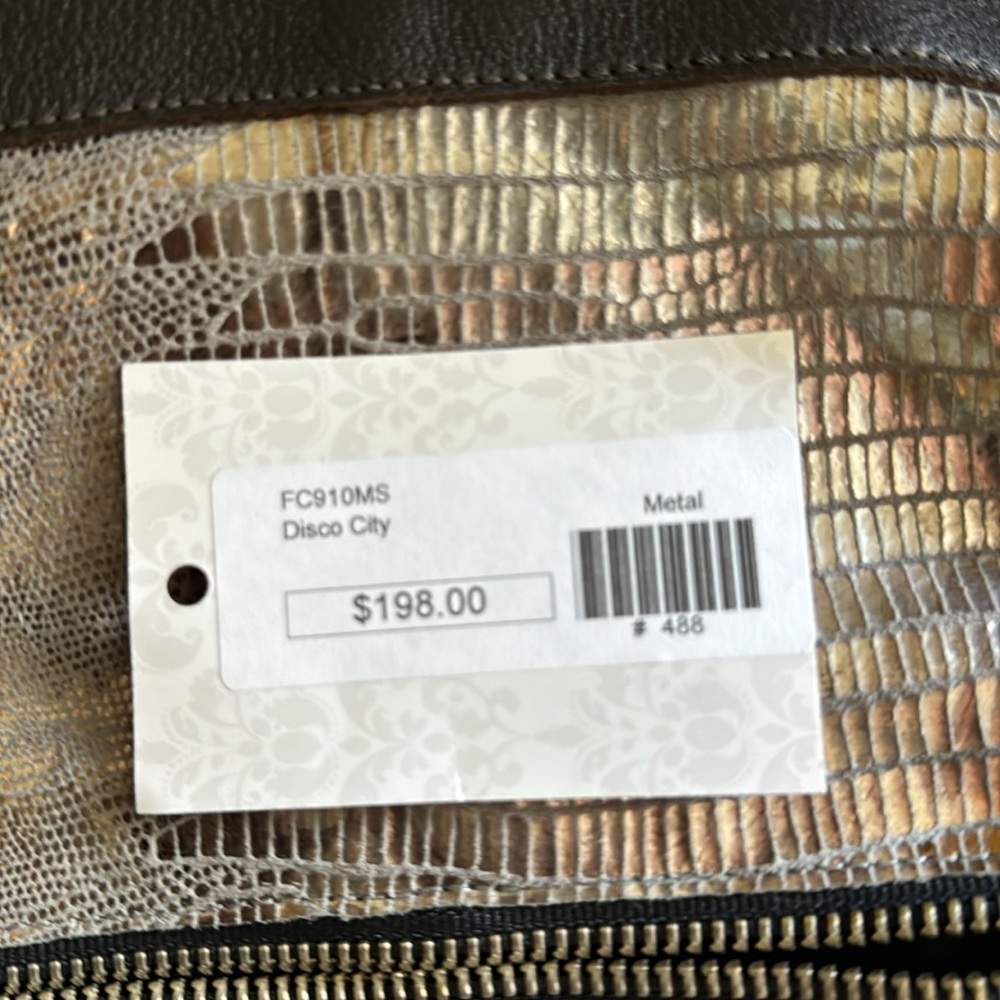 Foley and Corinna disco city bag brown leather with gold and silver metallic - Picture 3 of 5